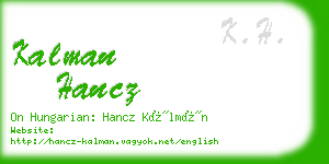 kalman hancz business card